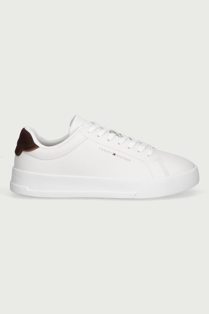 Tommy Hilfiger TH COURT LTH DETAIL ESS sneakersy męskie skórzane FM0FM05367 biały SS26