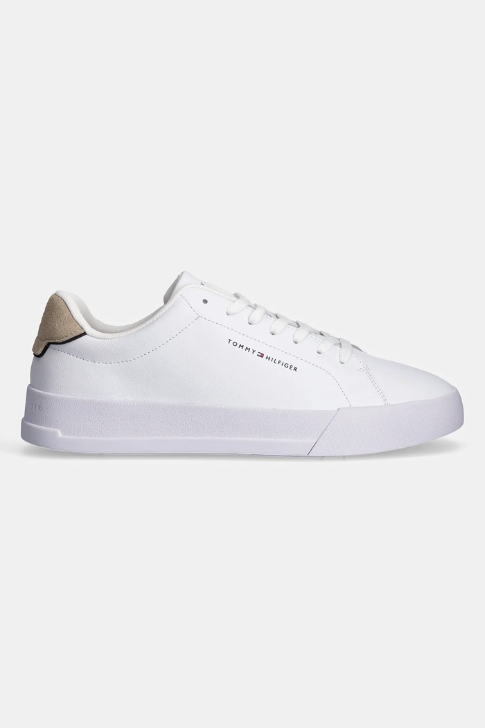 Tommy Hilfiger TH COURT LTH DETAIL ESS sneakersy męskie skórzane FM0FM05367 biały SS26
