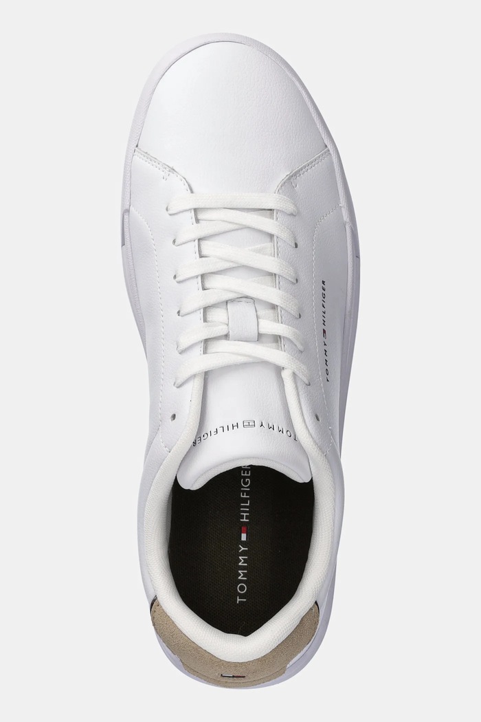 Tommy Hilfiger TH COURT LTH DETAIL ESS sneakersy męskie skórzane biały FM0FM05367