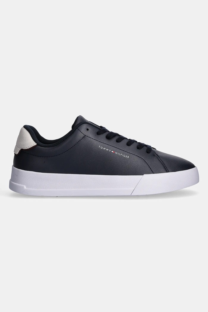 Tommy Hilfiger TH COURT LTH DETAIL ESS sneakersy męskie skórzane FM0FM05367 granatowy SS26
