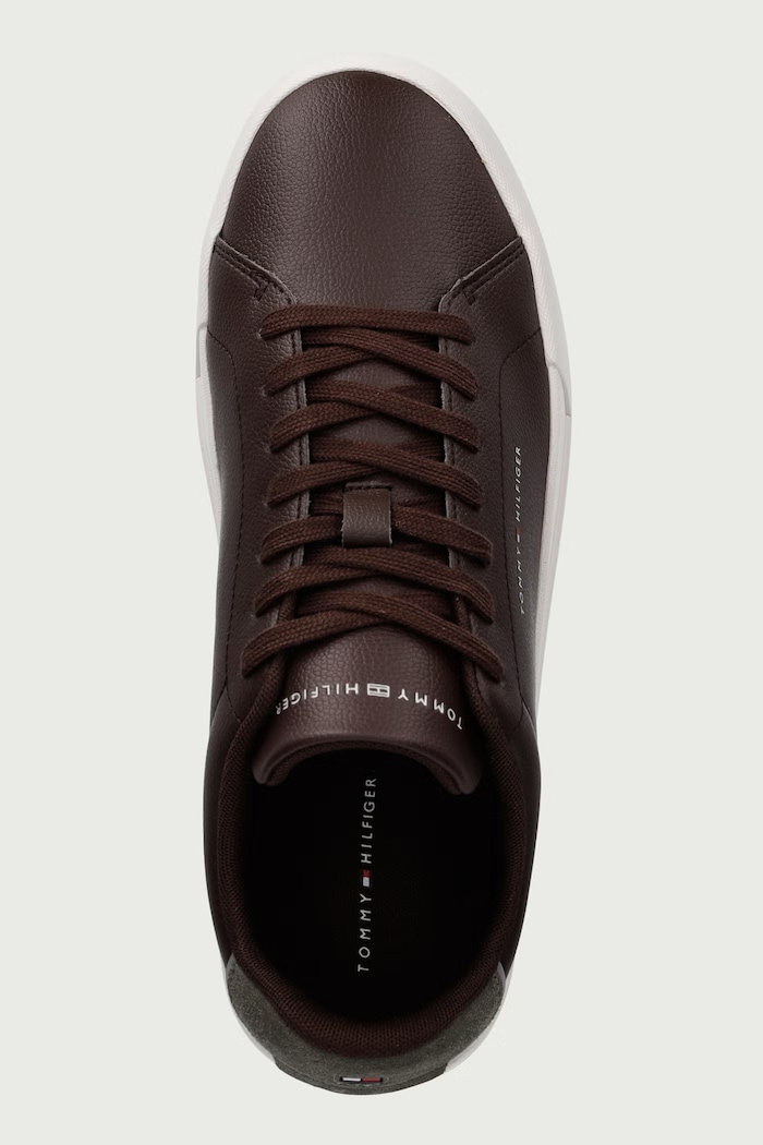 TH COURT LTH DETAIL ESS sneakersy męskie skórzane Tommy Hilfiger FM0FM05367 brązowy