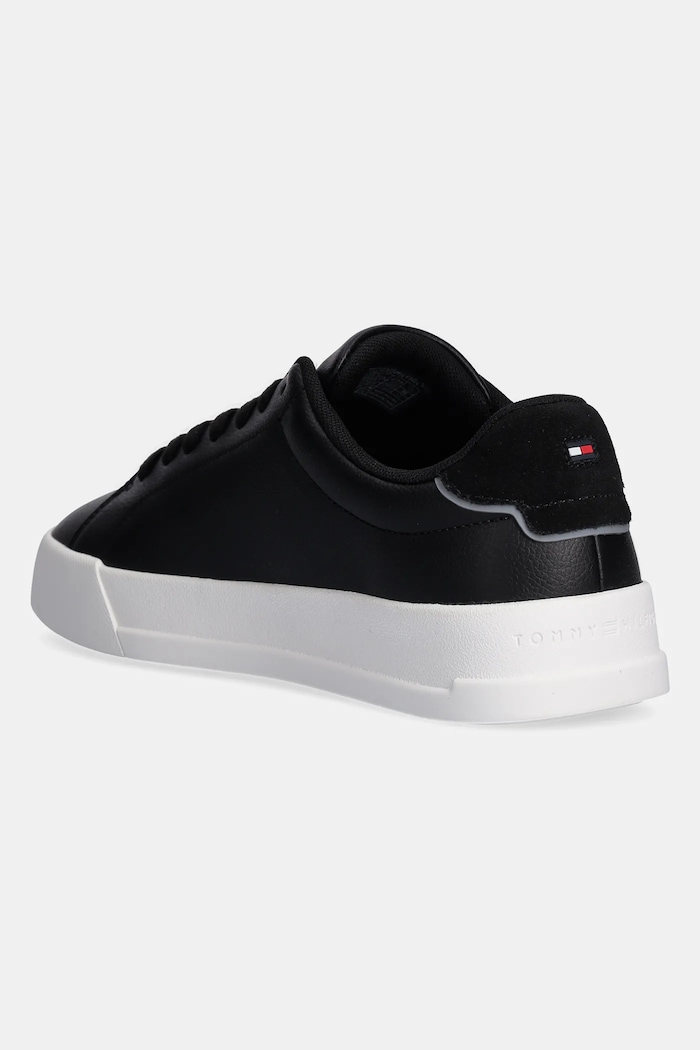 Obuwie Tommy Hilfiger TH COURT LTH DETAIL ESS sneakersy męskie skórzane FM0FM05367 czarny
