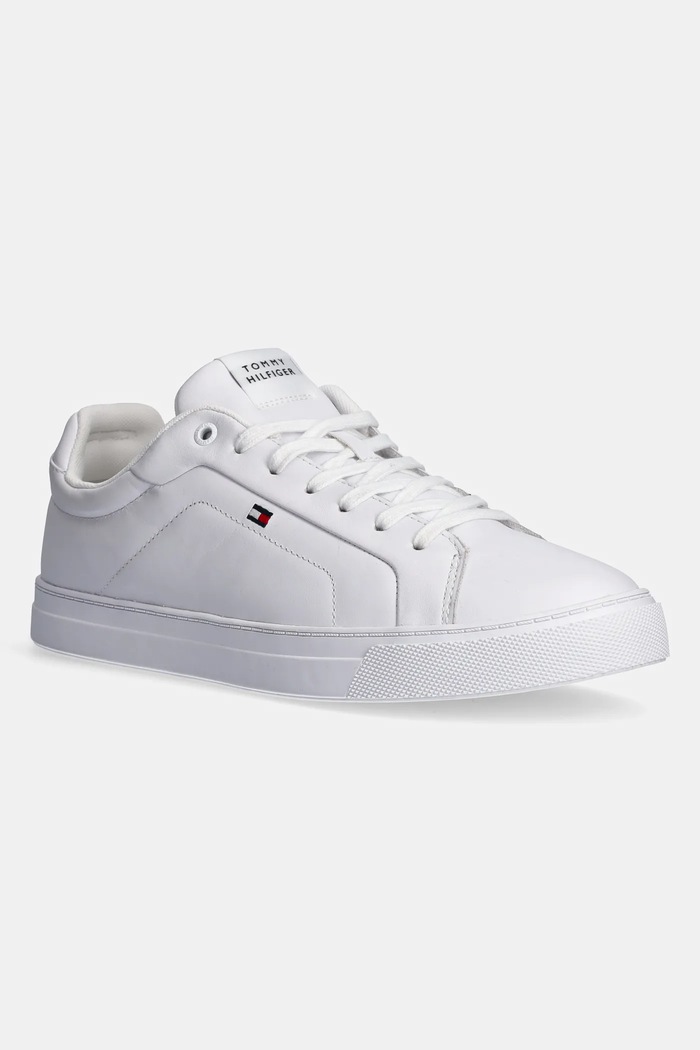 Tommy Hilfiger sneakersy skórzane ICON COURT LTH FLAG ESS niska biały FM0FM05317