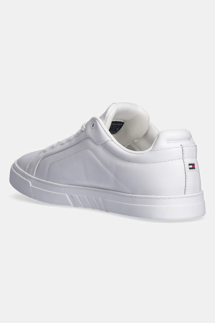 Obuwie Tommy Hilfiger sneakersy skórzane ICON COURT LTH FLAG ESS FM0FM05317 biały