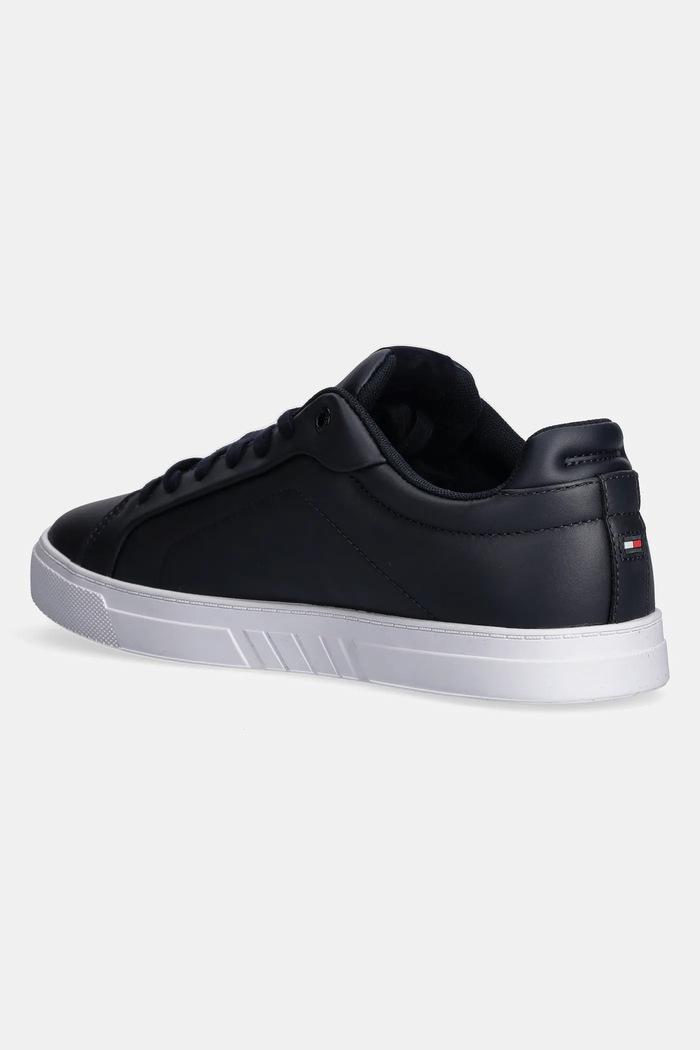 Obuwie Tommy Hilfiger sneakersy skórzane ICON COURT LTH FLAG ESS FM0FM05317 granatowy