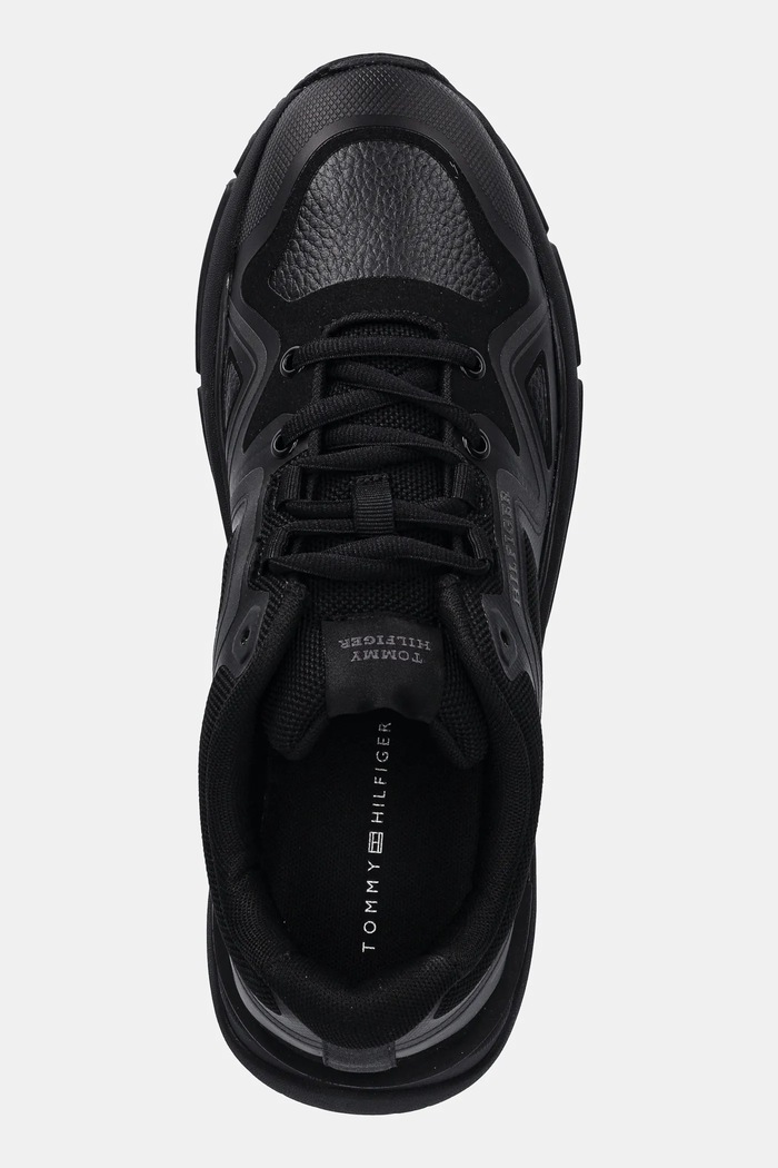 Sneakers boty Tommy Hilfiger M RUNNER TECH KNIT LTH MIX černá FM0FM05344