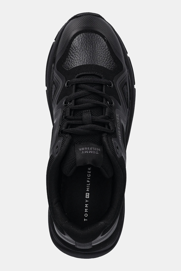 Sneakers boty Tommy Hilfiger M RUNNER TECH KNIT LTH MIX černá FM0FM05344