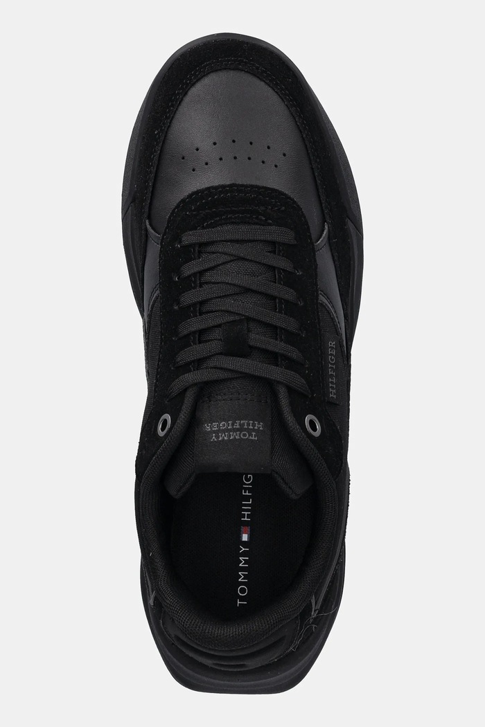 Tommy Hilfiger sneakersy skórzane RETRO RUNNER MIX RWB czarny FM0FM05371