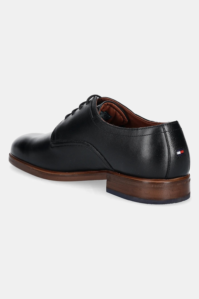 Boty Kožené polobotky Tommy Hilfiger HILFIGER THUNIT LEATHER SHOE FM0FM05472 černá