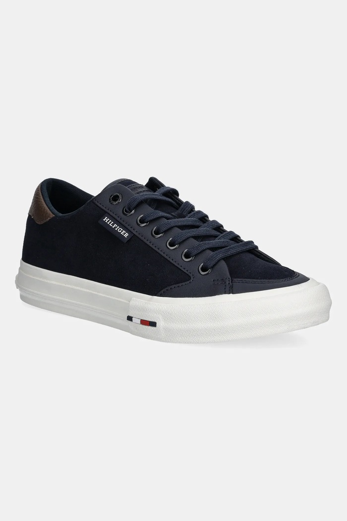 Tommy Hilfiger sneakersy zamszowe TH HI VULC STREET LOW SUEDE RWB niska granatowy FM0FM05458