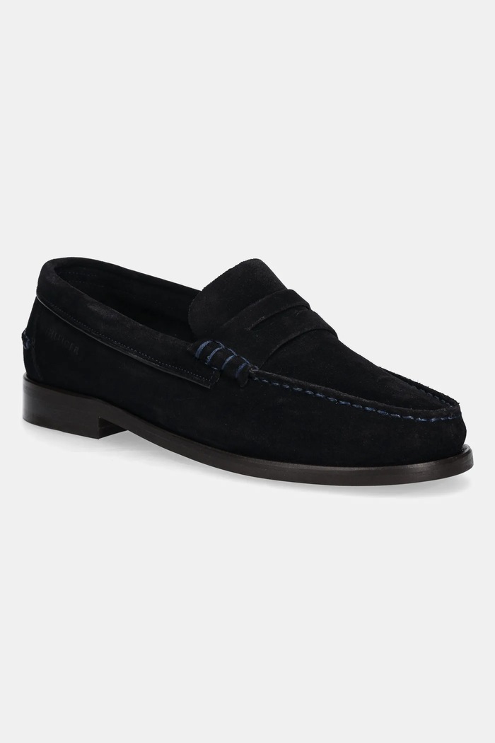 Tommy Hilfiger mokasyny zamszowe CLASSIC HILFIGER SUEDE LOAFER skóra zamszowa granatowy FM0FM05363