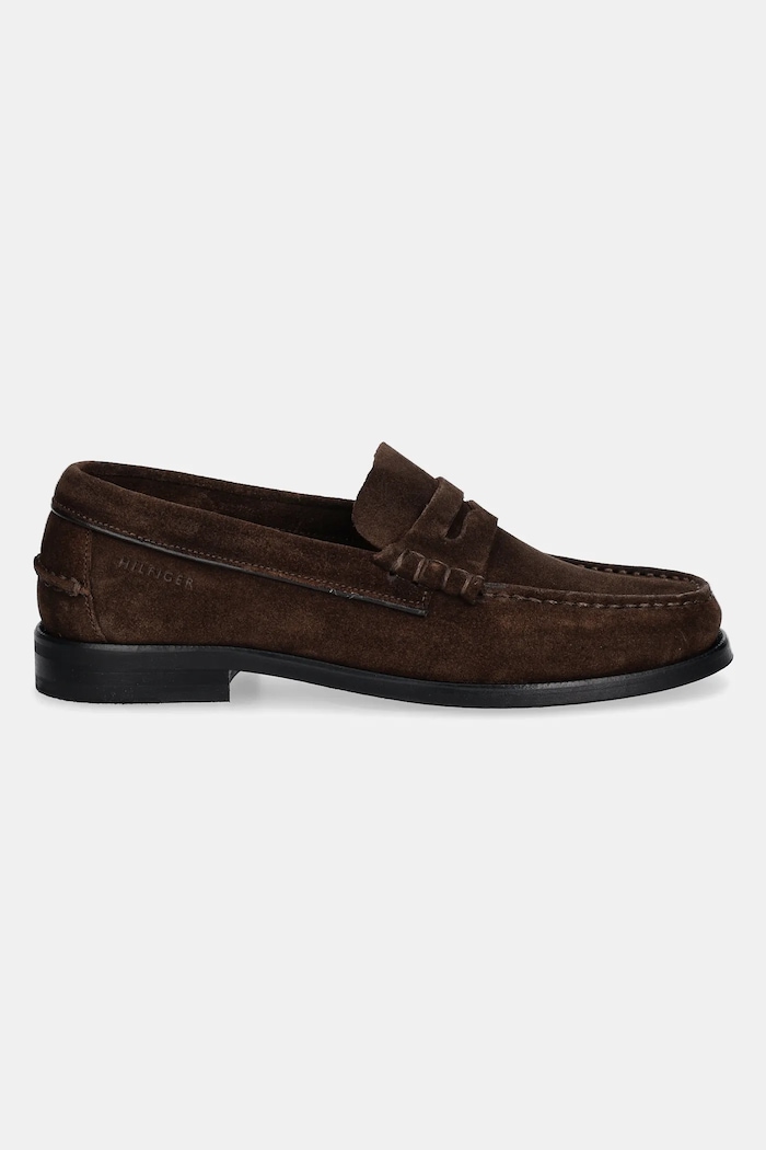 Semišové mokasíny Tommy Hilfiger CLASSIC HILFIGER SUEDE LOAFER FM0FM05363 hnedá SS25
