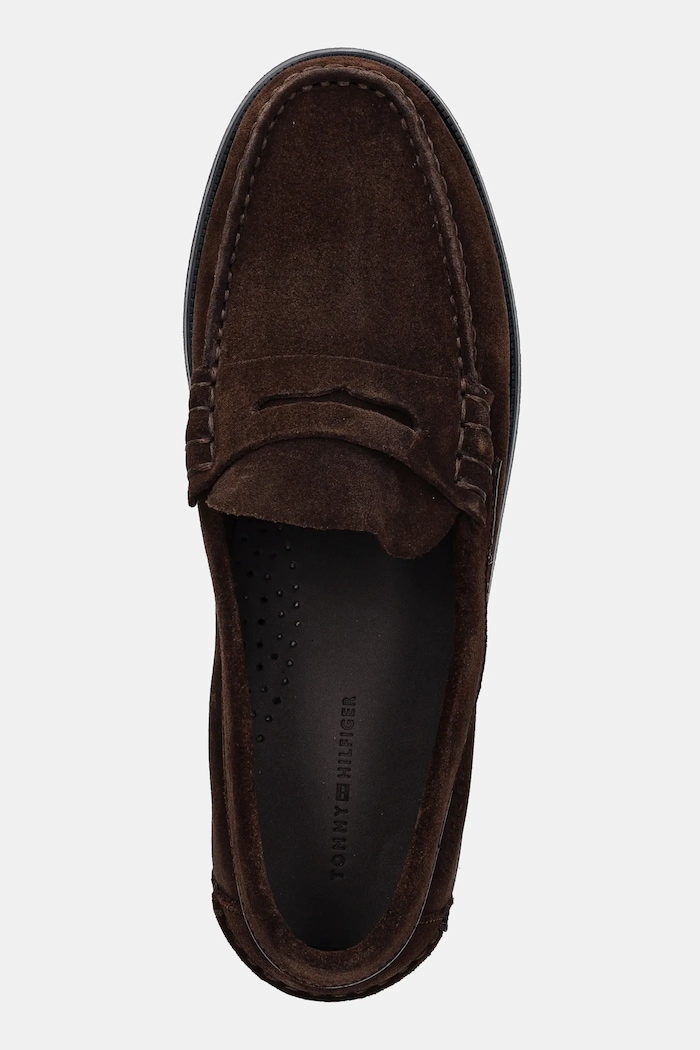 Semišové mokasíny Tommy Hilfiger CLASSIC HILFIGER SUEDE LOAFER hnedá FM0FM05363
