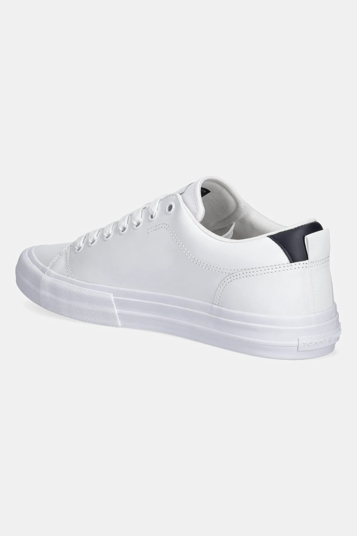 Obuwie Tommy Hilfiger sneakersy skórzane TH HI VULC STREET LOW RWB LTH FM0FM05312 biały