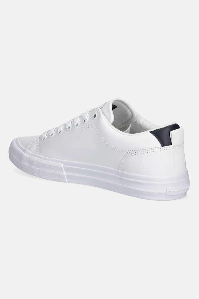 Obuwie Tommy Hilfiger sneakersy skórzane TH HI VULC STREET LOW RWB LTH FM0FM05312 biały