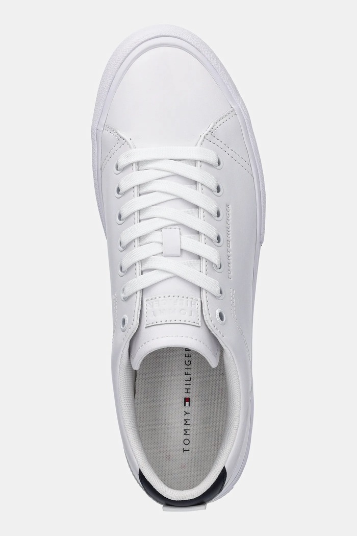 Tommy Hilfiger sneakersy skórzane TH HI VULC STREET LOW RWB LTH biały FM0FM05312