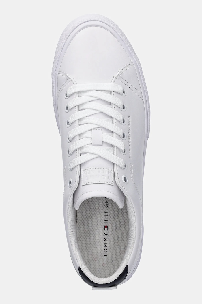 Tommy Hilfiger sneakersy skórzane TH HI VULC STREET LOW RWB LTH biały FM0FM05312