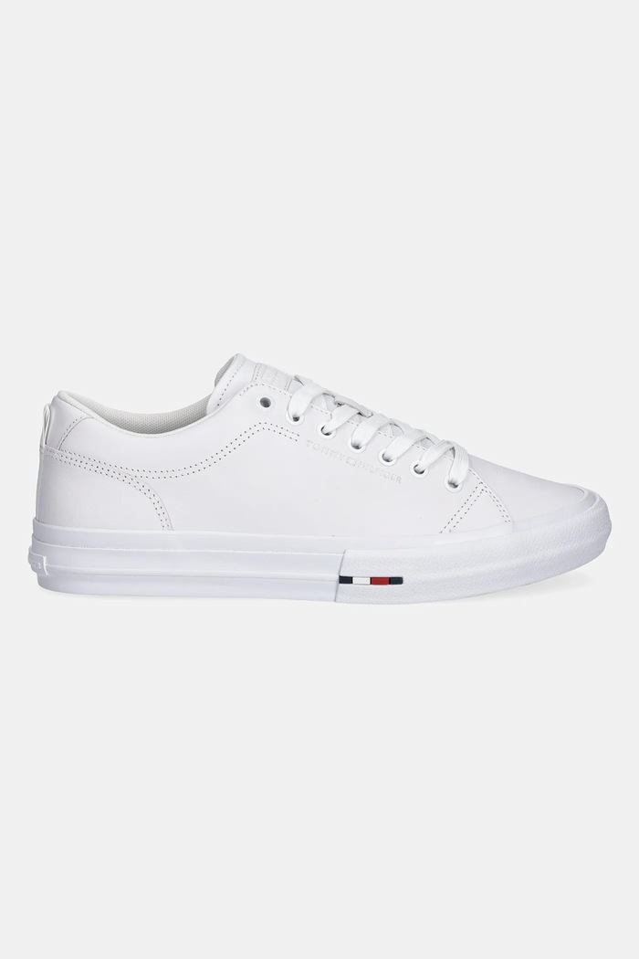 Tommy Hilfiger Sneakers din piele TH HI VULC STREET LOW RWB LTH FM0FM05312 alb SS25