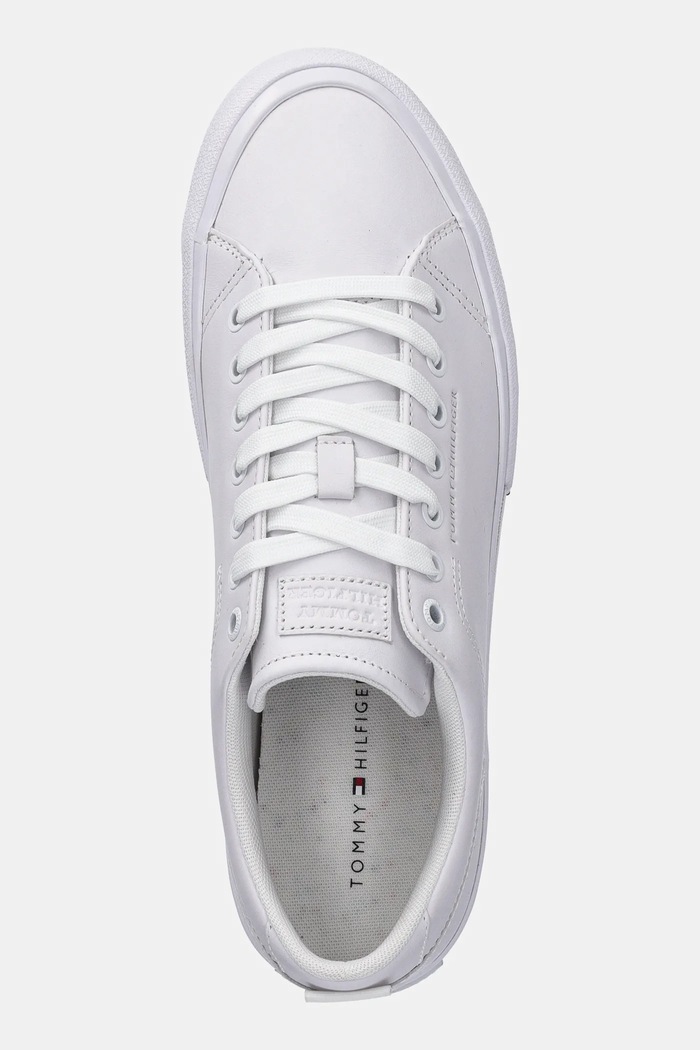 Sneakers din piele TH HI VULC STREET LOW RWB LTH Tommy Hilfiger FM0FM05312 alb