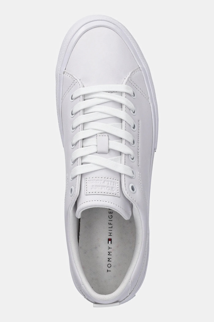 Sneakers din piele TH HI VULC STREET LOW RWB LTH Tommy Hilfiger FM0FM05312 alb