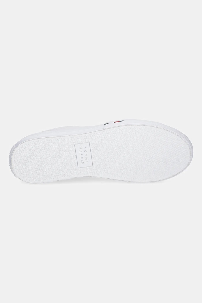 Sneakers din piele TH HI VULC STREET LOW RWB LTH Tommy Hilfiger alb FM0FM05312
