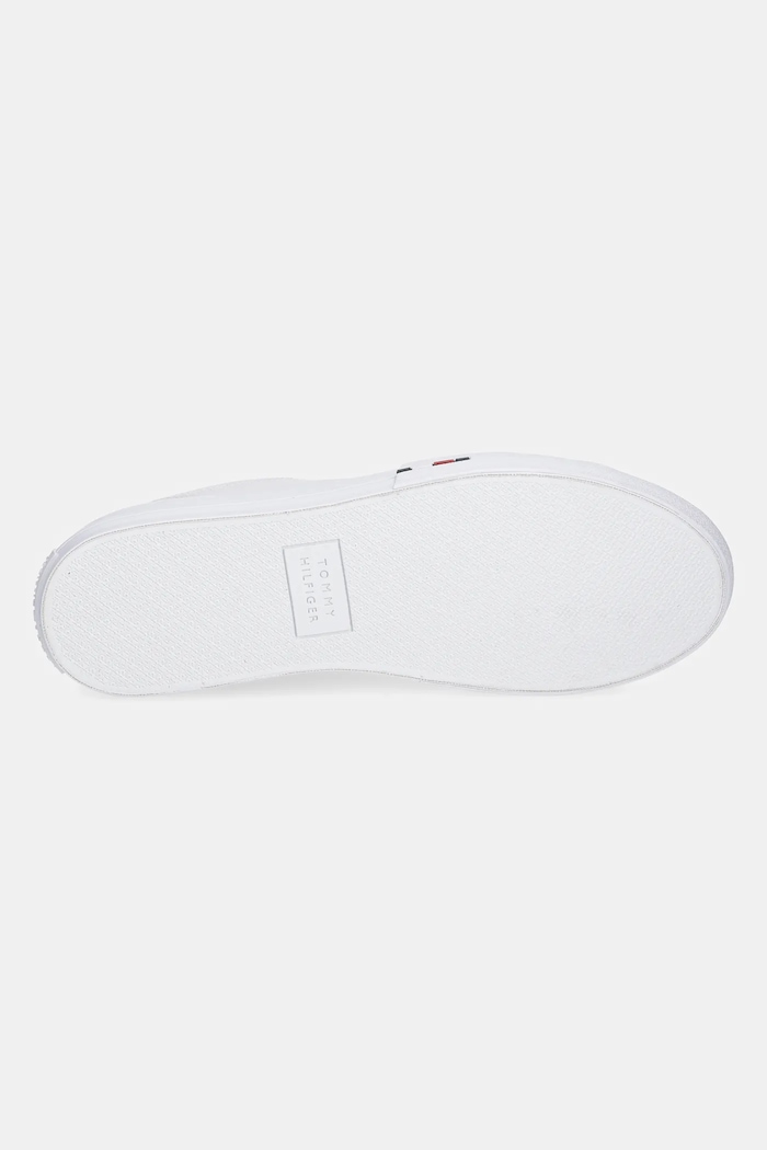 Sneakers din piele TH HI VULC STREET LOW RWB LTH Tommy Hilfiger alb FM0FM05312