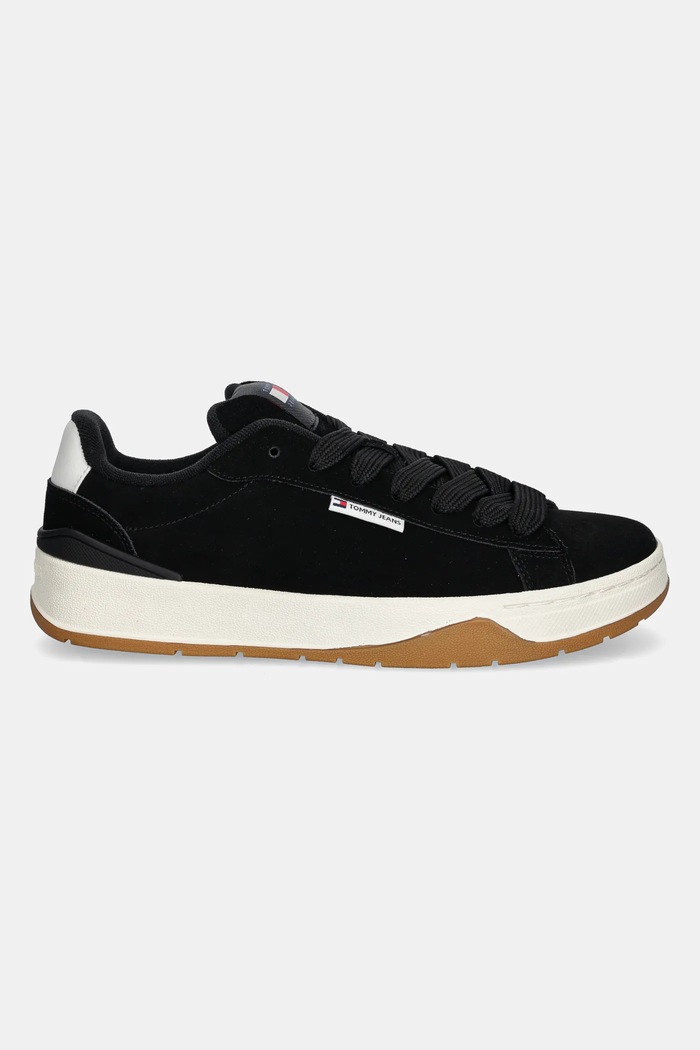 Semišové sneakers boty Tommy Jeans TJM SKATER SNEAKER EM0EM01503 černá SS25