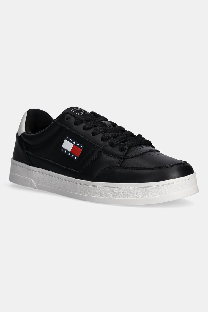 Kožené tenisky Tommy Jeans TJM THE GREENWICH NEW ESS nízky čierna EM0EM01574