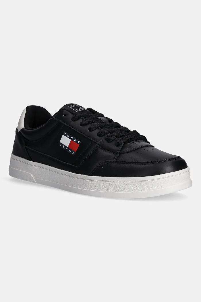 Kožené tenisky Tommy Jeans TJM THE GREENWICH NEW ESS nízky čierna EM0EM01574