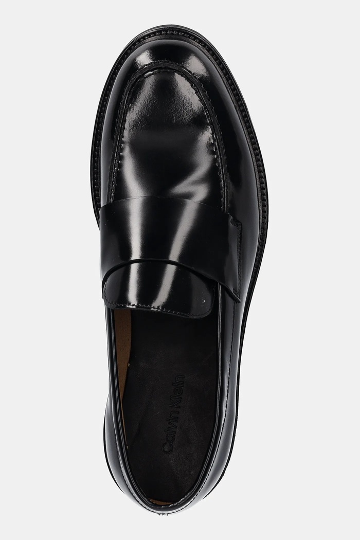 Kožené mokasíny Calvin Klein MOCCASIN W/ BAND čierna HM0HM01833