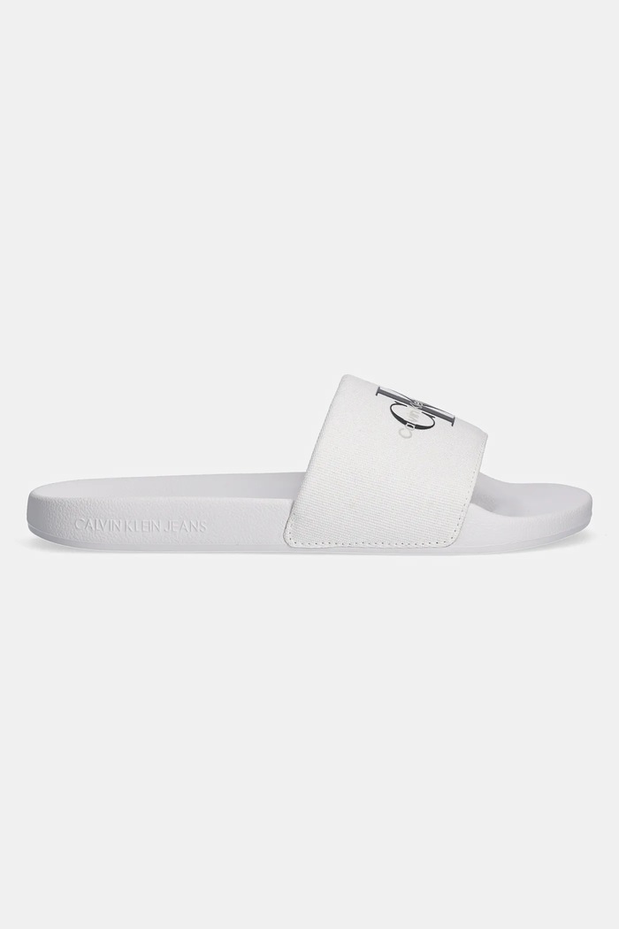 Calvin Klein Jeans Klapki SLIDE MONOGRAM YM0YM01271 biały SS25