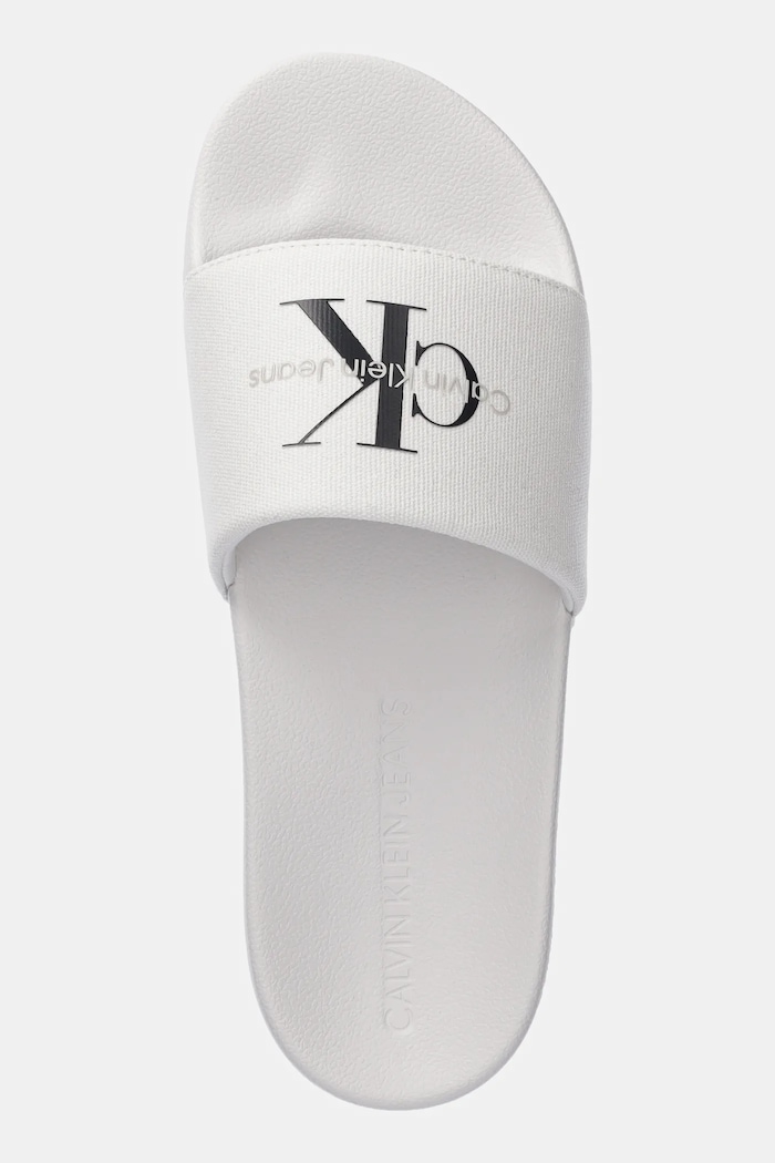 Klapki SLIDE MONOGRAM Calvin Klein Jeans YM0YM01271 biały