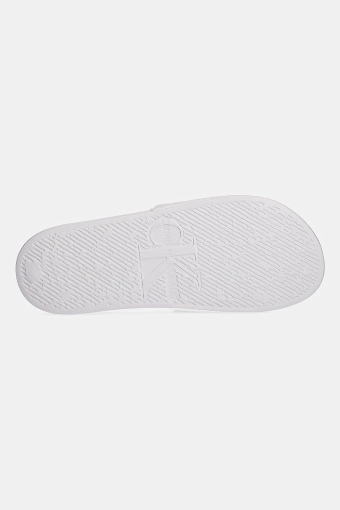 Klapki SLIDE MONOGRAM Calvin Klein Jeans biały YM0YM01271