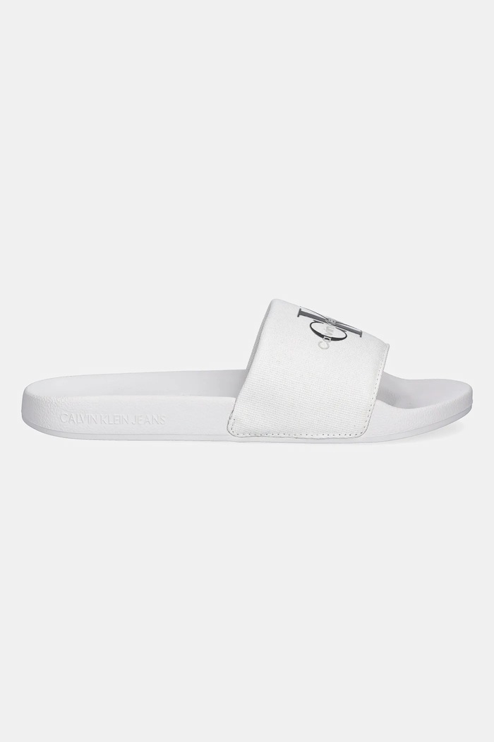 Calvin Klein Jeans klapki SLIDE MONOGRAM YM0YM01271 biały SS25