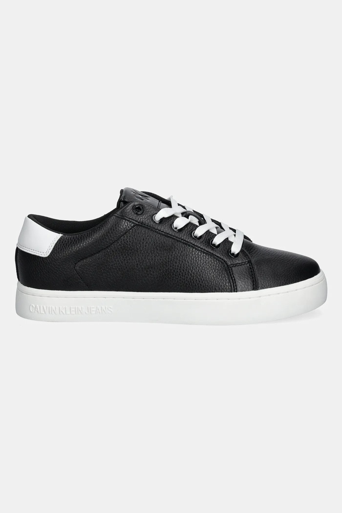 Usnjene superge Calvin Klein Jeans CLASSIC CUPSOLE LOW OHB YM0YM01164 črna SS25