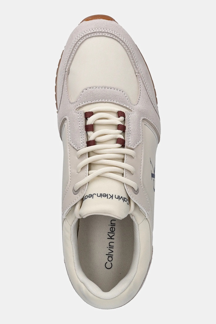 Sneakers boty Calvin Klein Jeans RETRO SOCK RUNNER MG WMM béžová YM0YM01152