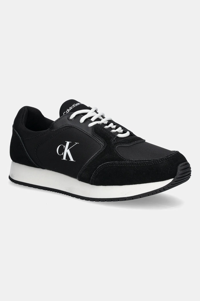 Sneakers boty Calvin Klein Jeans RETRO SOCK RUNNER MG WMM semišová kůže černá YM0YM01152