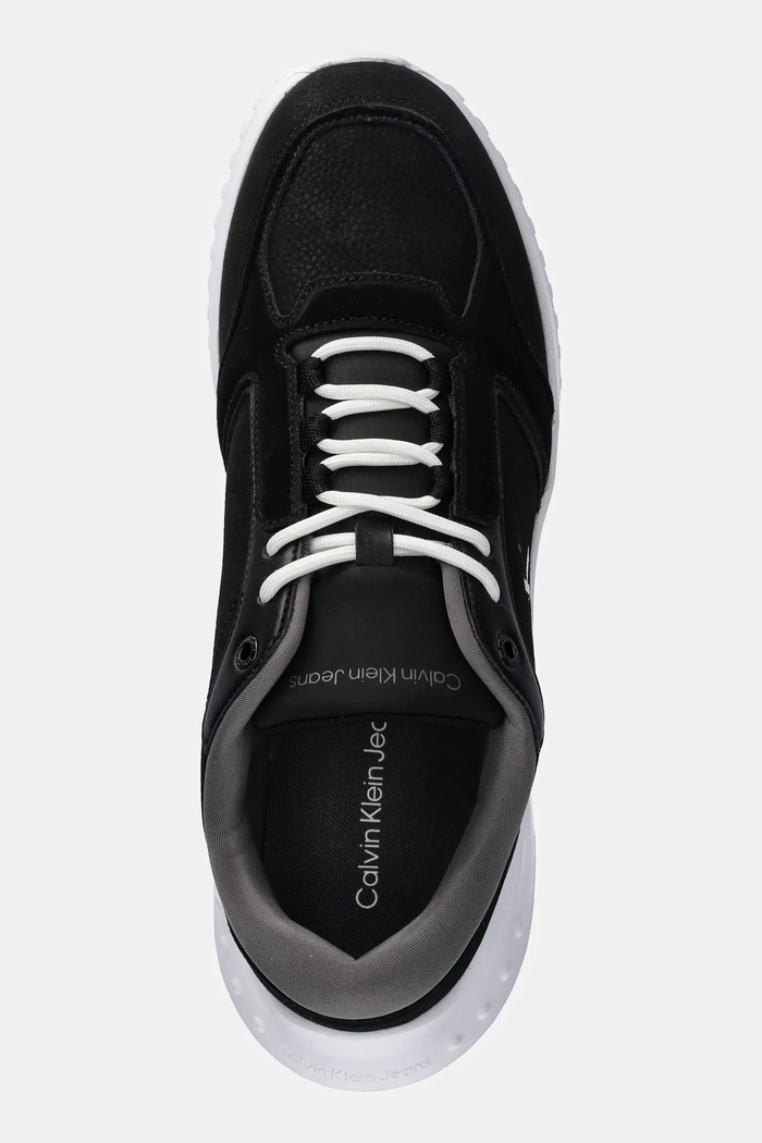 Calvin Klein Jeans sneakersy skórzane EVA RUNNER LOW MG WMM czarny YM0YM01145