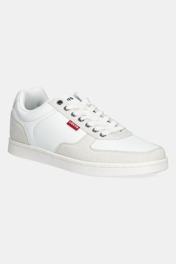 Sneakers boty Levi's REECE imitace semiše bílá D7528.0001