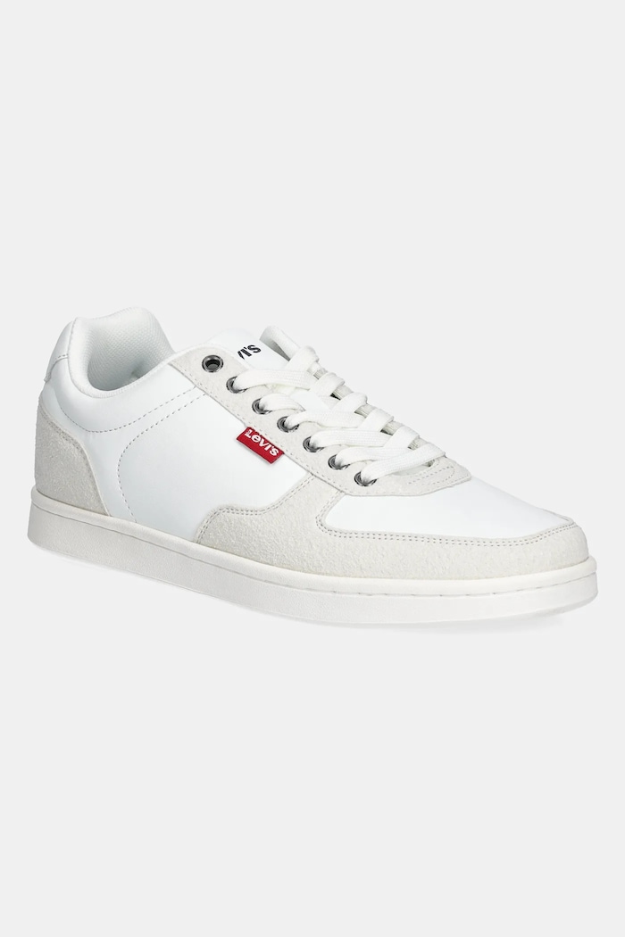 Sneakers boty Levi's REECE imitace semiše bílá D7528.0001