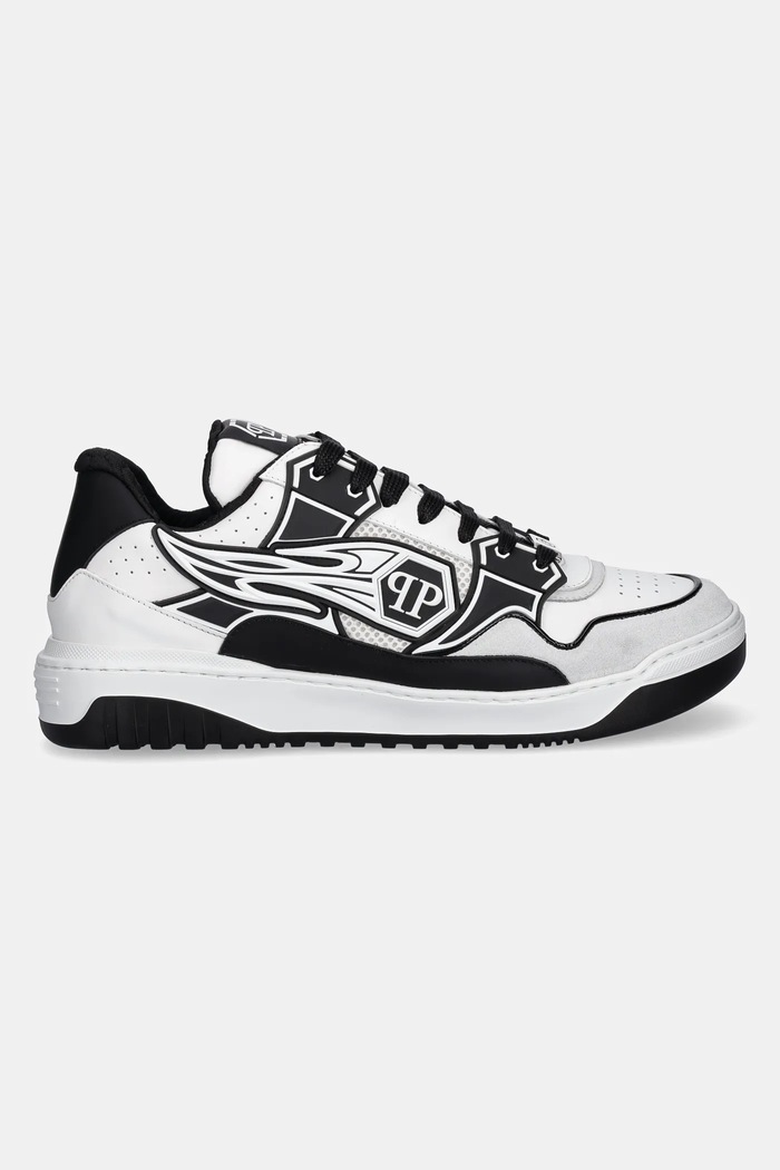 Kožne tenisice Philipp Plein Lo-Top Hexagon MSC4017.PLE010N.0102 bijela SS25
