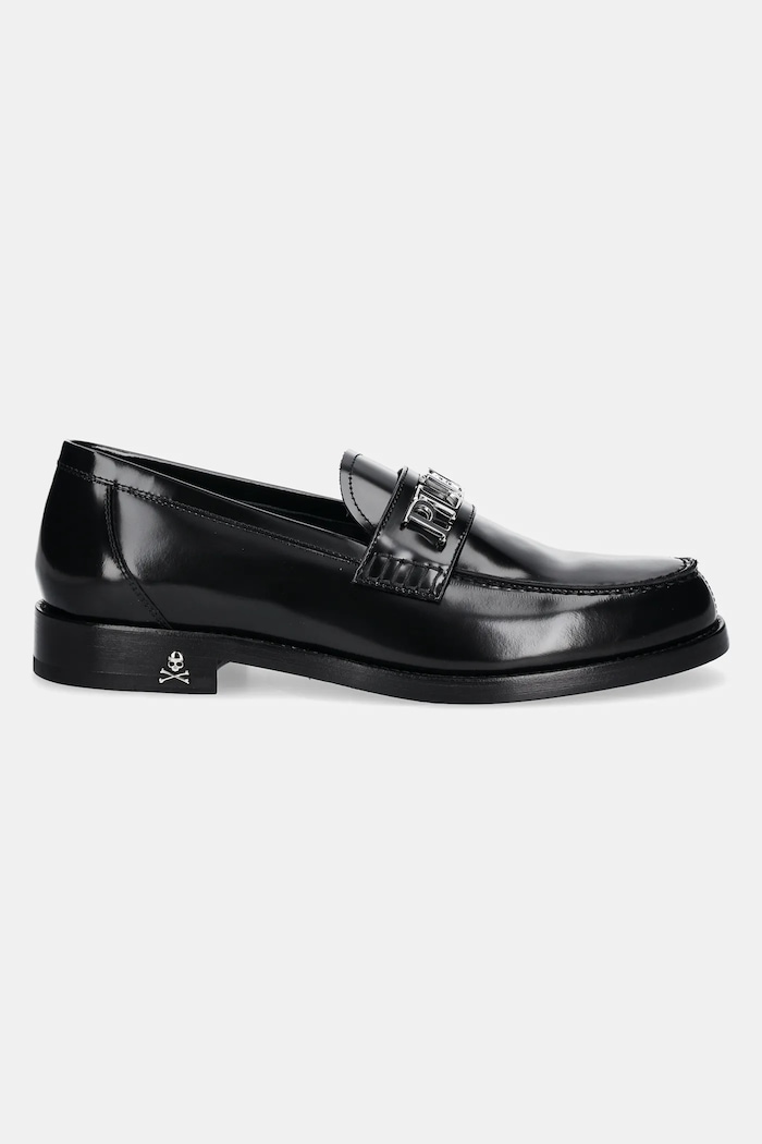 Philipp Plein mokasyny skórzane Plein Lettering USB0013.PLE010N.02 czarny SS25