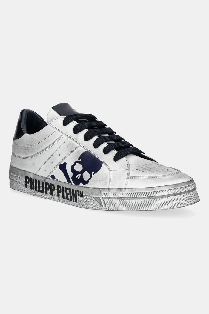 Philipp Plein sneakers din piele Lo-Top Retrokickz TM mic de statură alb USC0634.PLE005N.0114