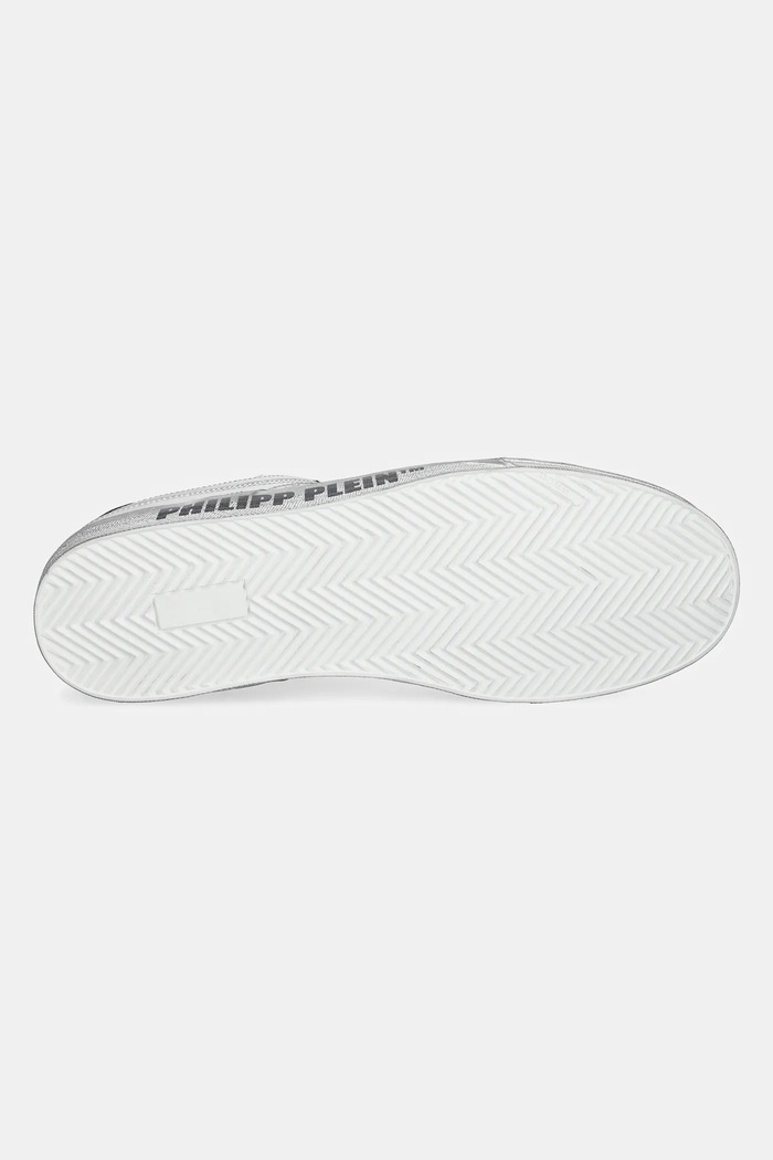 Philipp Plein sneakers din piele Lo-Top Retrokickz TM USC0634.PLE005N.0114 alb