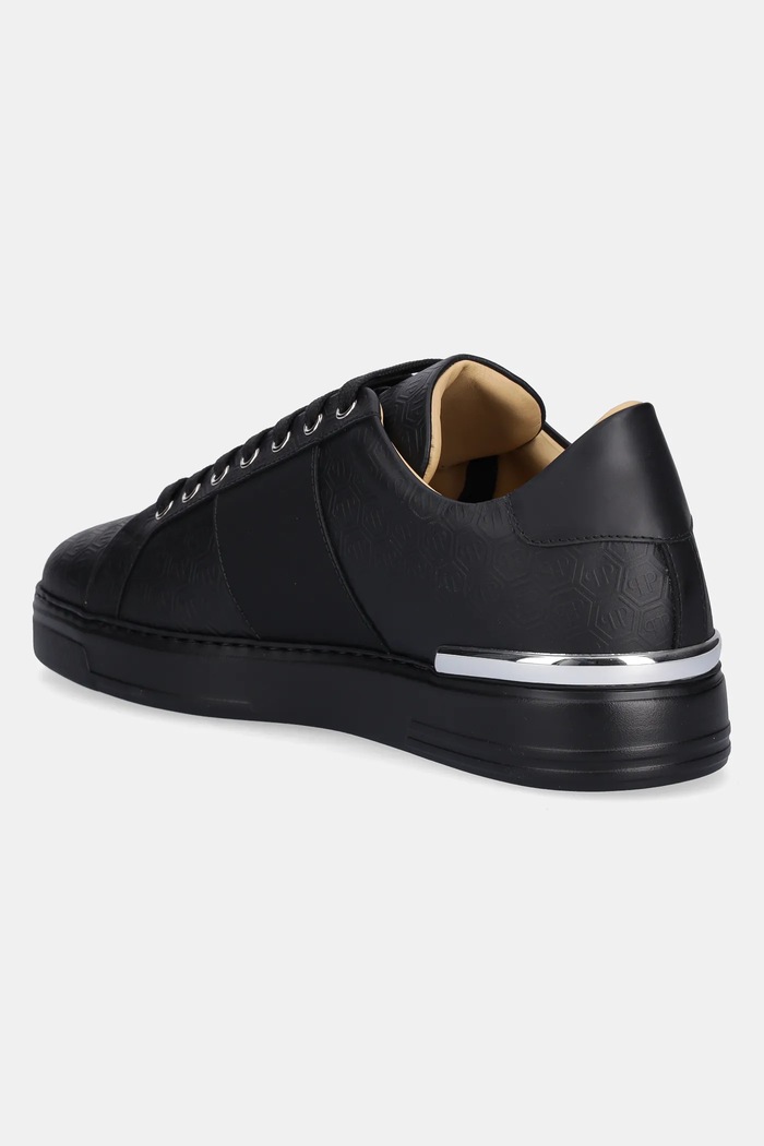 Obuv Kožené tenisky Philipp Plein Lo-Top Monogram USC0768.PLE005N.0202 čierna