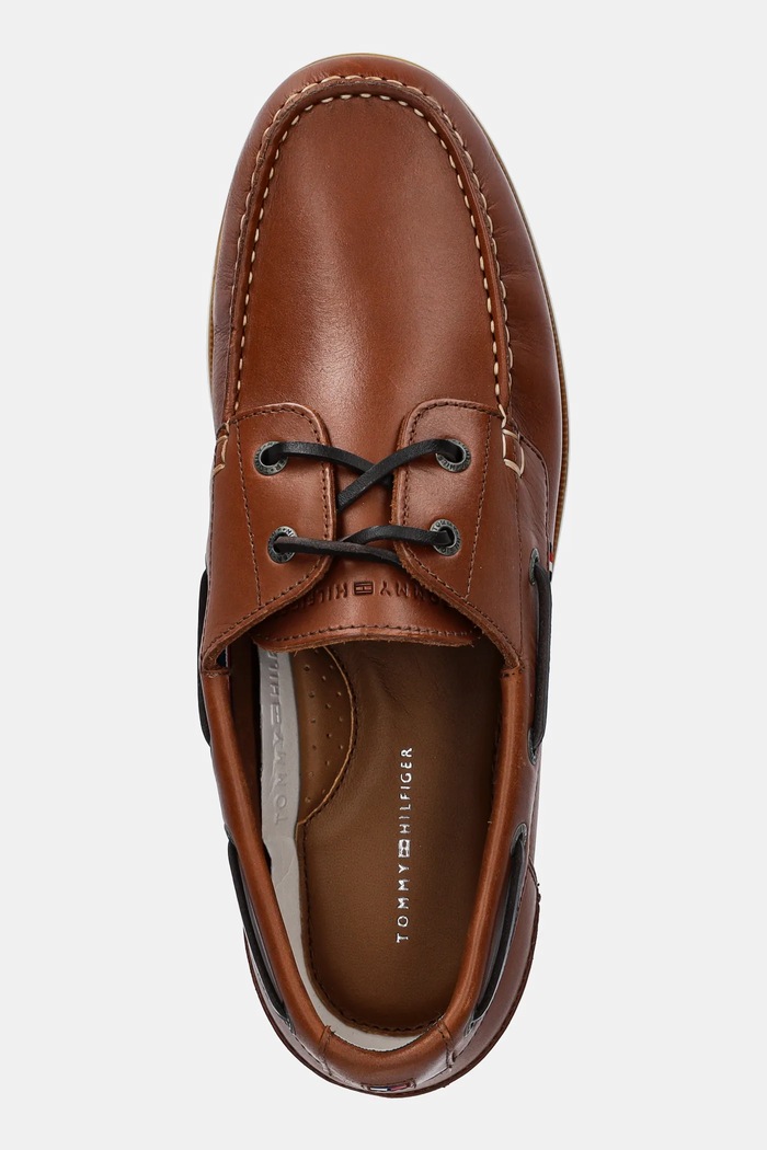 Tommy Hilfiger mokasyny skórzane TH BOAT SHOE CORE LTH brązowy FM0FM05569