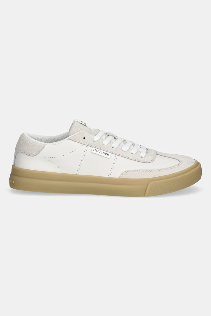 Kožené tenisky Tommy Hilfiger TH CUPSET SUMMER LTH FM0FM05487 béžová SS25