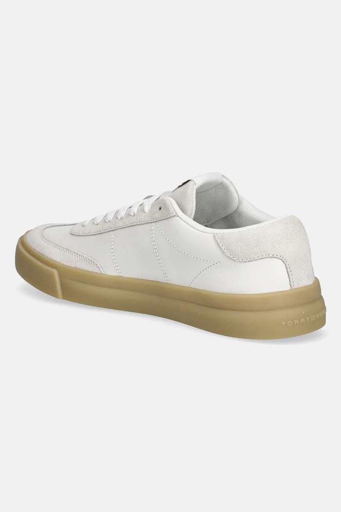 Obuv Kožené tenisky Tommy Hilfiger TH CUPSET SUMMER LTH FM0FM05487 béžová