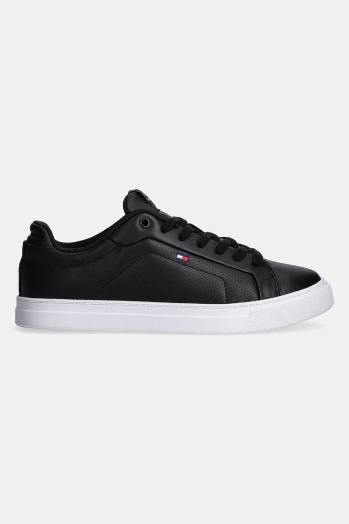 Tommy Hilfiger sneakersy skórzane ICON COURT PINPERF LTH FM0FM05483 czarny SS25