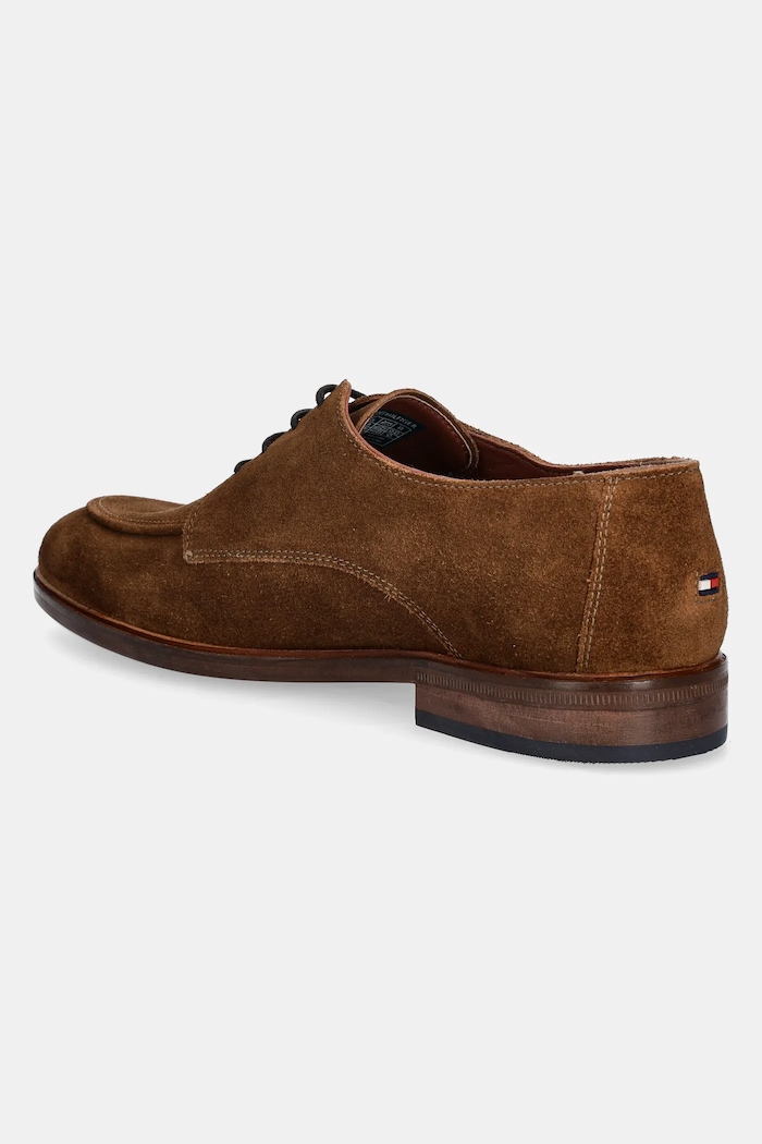 Boty Semišové polobotky Tommy Hilfiger HILFIGER THUNIT SUEDE M TOE SHOE FM0FM05468 hnědá